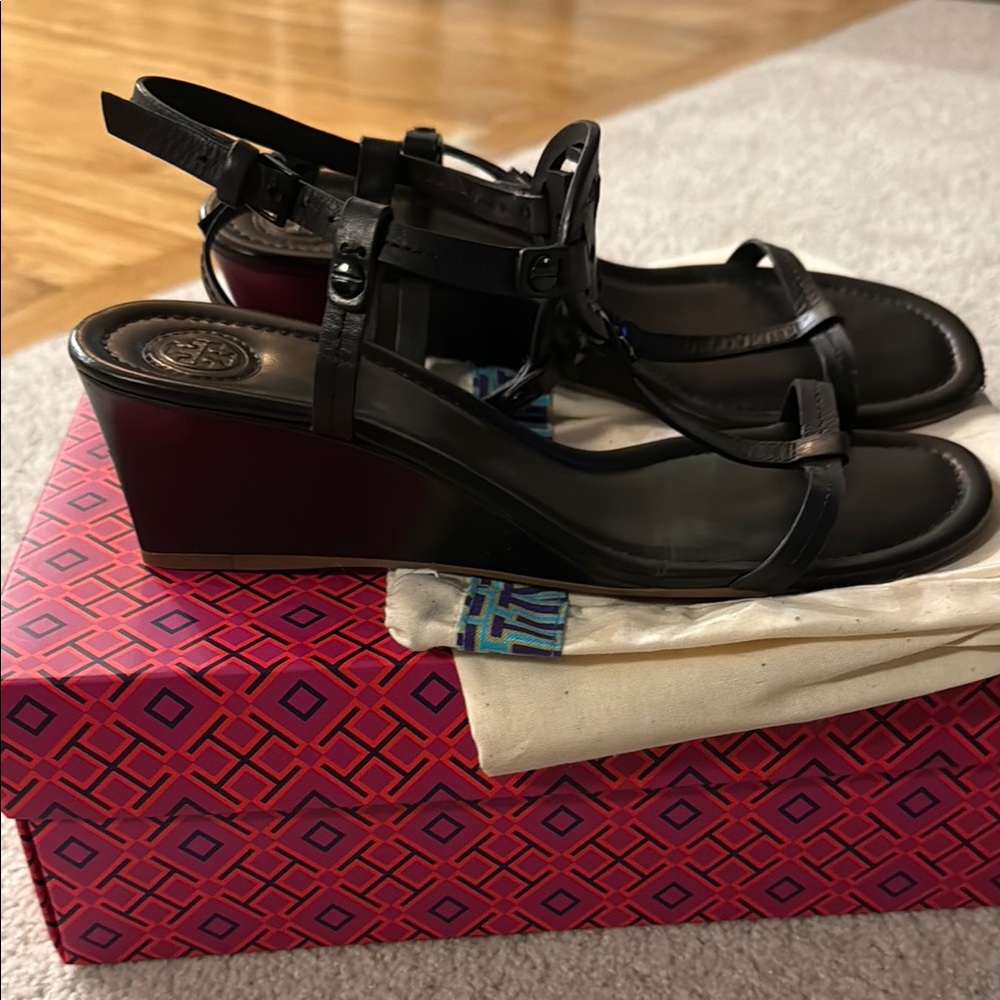 Tory Burch miller 60 mm Black Wedge Sandals